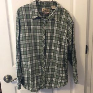 C. E. Schmidt Fit for Her Green Flannel Shirt